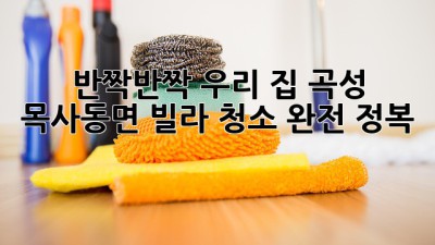 ✨ 반짝반짝 우리 집! 곡성 목사동면 빌라 청소 완전 정복 🏡